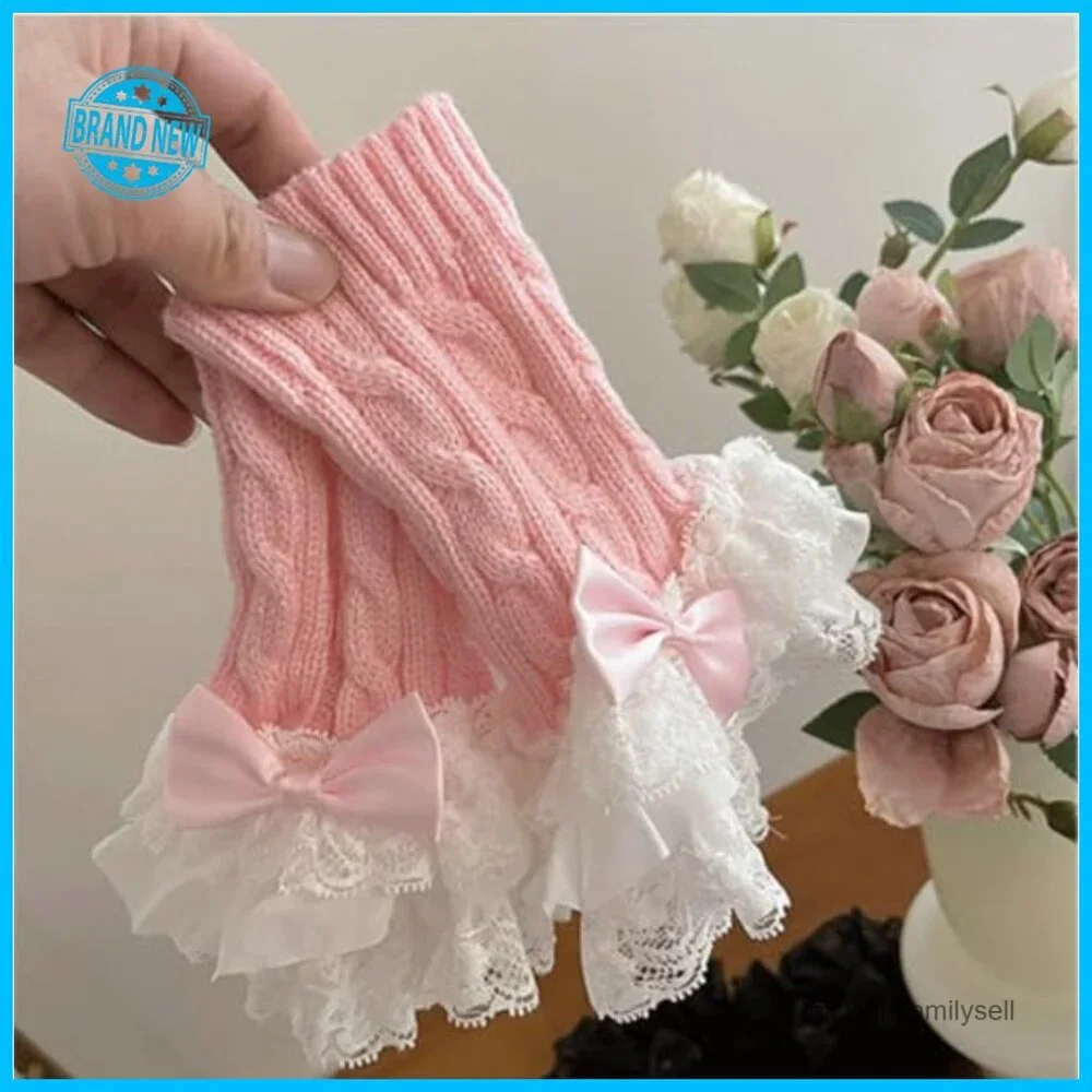 Fingerless Arm Warmers Y2K Grunge Lolita Cosplay Soft Knit Adjustable Fit